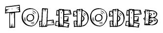 The clipart image shows the name Toledodeb stylized to look like it is constructed out of separate wooden planks or boards, with each letter having wood grain and plank-like details.