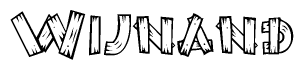 The clipart image shows the name Wijnand stylized to look like it is constructed out of separate wooden planks or boards, with each letter having wood grain and plank-like details.