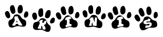 Animal Paw Prints with Akinis Lettering