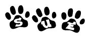 Animal Paw Prints with Sue Lettering