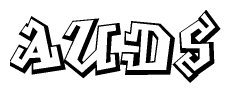The clipart image features a stylized text in a graffiti font that reads Auds.