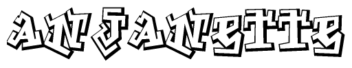 The clipart image features a stylized text in a graffiti font that reads Anjanette.