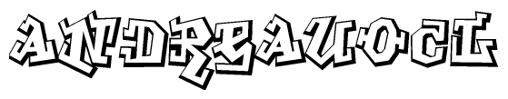 The clipart image features a stylized text in a graffiti font that reads Andreauocl.