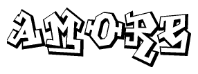 The clipart image features a stylized text in a graffiti font that reads Amore.