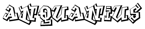 The clipart image features a stylized text in a graffiti font that reads Anquanius.