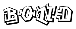 The clipart image depicts the word Bond in a style reminiscent of graffiti. The letters are drawn in a bold, block-like script with sharp angles and a three-dimensional appearance.