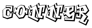 The clipart image features a stylized text in a graffiti font that reads Conner.