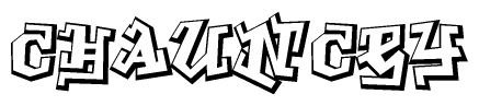 The clipart image features a stylized text in a graffiti font that reads Chauncey.