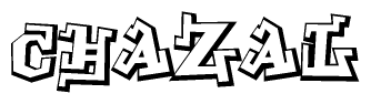 The clipart image features a stylized text in a graffiti font that reads Chazal.