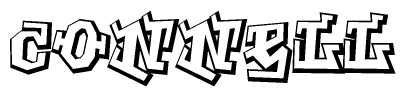 The clipart image features a stylized text in a graffiti font that reads Connell.