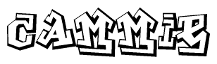 The image is a stylized representation of the letters Cammie designed to mimic the look of graffiti text. The letters are bold and have a three-dimensional appearance, with emphasis on angles and shadowing effects.