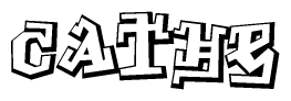 The clipart image features a stylized text in a graffiti font that reads Cathe.