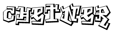 The clipart image features a stylized text in a graffiti font that reads Chetner.