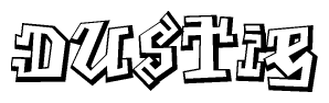 The clipart image features a stylized text in a graffiti font that reads Dustie.