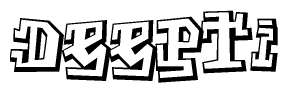 The clipart image features a stylized text in a graffiti font that reads Deepti.