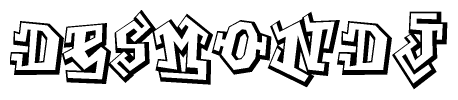 The clipart image features a stylized text in a graffiti font that reads Desmondj.