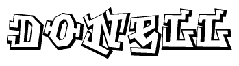 The clipart image features a stylized text in a graffiti font that reads Donell.
