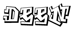 The clipart image features a stylized text in a graffiti font that reads Deen.