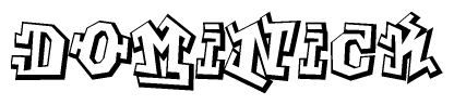 The clipart image features a stylized text in a graffiti font that reads Dominick.