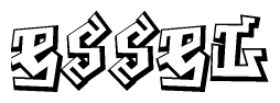 The clipart image features a stylized text in a graffiti font that reads Essel.