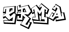 The clipart image depicts the word Erma in a style reminiscent of graffiti. The letters are drawn in a bold, block-like script with sharp angles and a three-dimensional appearance.