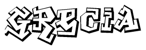 The clipart image features a stylized text in a graffiti font that reads Grecia.
