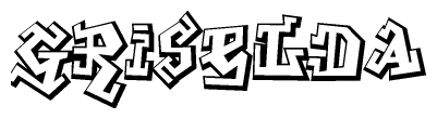 The clipart image depicts the word Griselda in a style reminiscent of graffiti. The letters are drawn in a bold, block-like script with sharp angles and a three-dimensional appearance.