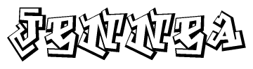 The clipart image features a stylized text in a graffiti font that reads Jennea.