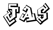 The clipart image features a stylized text in a graffiti font that reads Jas.