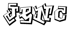 The clipart image features a stylized text in a graffiti font that reads Jenc.