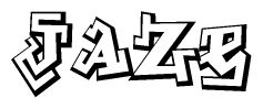 The clipart image features a stylized text in a graffiti font that reads Jaze.