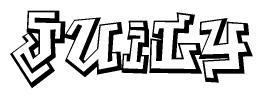 The clipart image features a stylized text in a graffiti font that reads Juily.