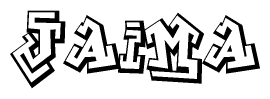 The clipart image features a stylized text in a graffiti font that reads Jaima.