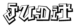The clipart image features a stylized text in a graffiti font that reads Judit.