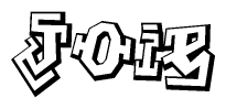 The clipart image depicts the word Joie in a style reminiscent of graffiti. The letters are drawn in a bold, block-like script with sharp angles and a three-dimensional appearance.