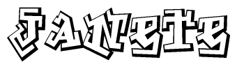 The clipart image features a stylized text in a graffiti font that reads Janete.
