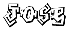 The clipart image features a stylized text in a graffiti font that reads Jose.