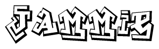 The clipart image depicts the word Jammie in a style reminiscent of graffiti. The letters are drawn in a bold, block-like script with sharp angles and a three-dimensional appearance.