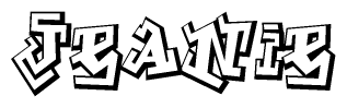 The clipart image features a stylized text in a graffiti font that reads Jeanie.