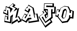 The clipart image features a stylized text in a graffiti font that reads Kajo.