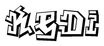 The clipart image features a stylized text in a graffiti font that reads Kedi.