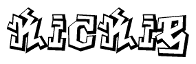 The clipart image features a stylized text in a graffiti font that reads Kickie.