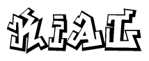 The clipart image features a stylized text in a graffiti font that reads Kial.