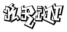 The clipart image features a stylized text in a graffiti font that reads Krin.
