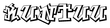 The clipart image features a stylized text in a graffiti font that reads Kuntuu.