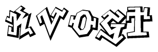 The clipart image features a stylized text in a graffiti font that reads Kvogt.