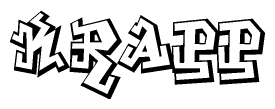 The clipart image features a stylized text in a graffiti font that reads Krapp.
