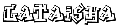 The clipart image features a stylized text in a graffiti font that reads Lataisha.