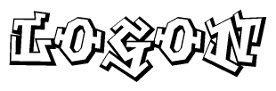 The clipart image features a stylized text in a graffiti font that reads Logon.