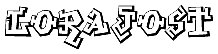 The clipart image features a stylized text in a graffiti font that reads Lorajost.